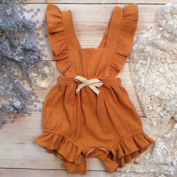 One Pieces Boutique Baby Girls Cotton Gauze Ruffle Romper Poshmark